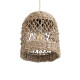 GloboStar® ECUADOR 02121 Boho Κρεμαστό Φωτιστικό Οροφής Μονόφωτο 1 x E27 AC220-240V IP20 - Φ20 x Υ25cm - Μπεζ Seagrass - Φύκι Πλέγμα Καμπάνα