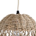 GloboStar® ECUADOR 02121 Boho Κρεμαστό Φωτιστικό Οροφής Μονόφωτο 1 x E27 AC220-240V IP20 - Φ20 x Υ25cm - Μπεζ Seagrass - Φύκι Πλέγμα Καμπάνα