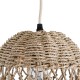 GloboStar® ECUADOR 02121 Boho Κρεμαστό Φωτιστικό Οροφής Μονόφωτο 1 x E27 AC220-240V IP20 - Φ20 x Υ25cm - Μπεζ Seagrass - Φύκι Πλέγμα Καμπάνα