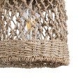 GloboStar® ECUADOR 02121 Boho Κρεμαστό Φωτιστικό Οροφής Μονόφωτο 1 x E27 AC220-240V IP20 - Φ20 x Υ25cm - Μπεζ Seagrass - Φύκι Πλέγμα Καμπάνα