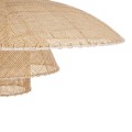 GloboStar® ZORA 02139 Boho Κρεμαστό Φωτιστικό Οροφής Μονόφωτο 1 x E27 AC220-240V IP20 - Φ80 x Υ32cm - Μπεζ Υφασμάτινο Καμπάνα