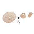 GloboStar® ZORA 02139 Boho Κρεμαστό Φωτιστικό Οροφής Μονόφωτο 1 x E27 AC220-240V IP20 - Φ80 x Υ32cm - Μπεζ Υφασμάτινο Καμπάνα