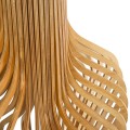 GloboStar® MIHIRO 02150 Boho Επιδαπέδιο Φωτιστικό Μονόφωτο 1 x E27 IP20 Καφέ Ξύλο με Μαύρο Μέταλλο - Μ48 x Π48 x Υ120cm