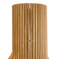 GloboStar® MIHIRO 02150 Boho Επιδαπέδιο Φωτιστικό Μονόφωτο 1 x E27 IP20 Καφέ Ξύλο με Μαύρο Μέταλλο - Μ48 x Π48 x Υ120cm