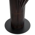GloboStar® MIHIRO 02151 Boho Επιδαπέδιο Φωτιστικό Μονόφωτο 1 x E27 IP20 Καφέ Ξύλο με Μαύρο Μέταλλο - Μ48 x Π48 x Υ120cm