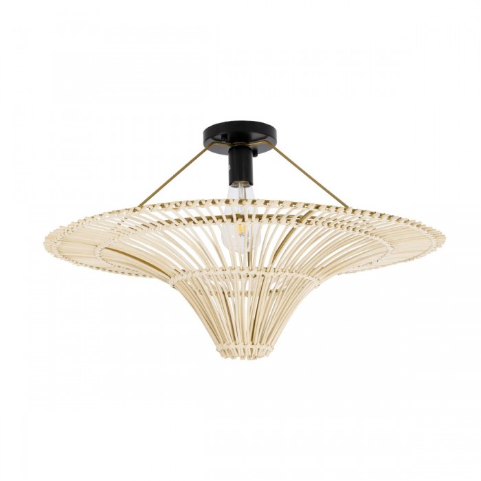 GloboStar® PALERMO 02152 Boho Φωτιστικό Οροφής Μονόφωτο 1 x E27 AC220-240V IP20 - Φ60 x Υ36cm - Μπεζ Ξύλινο Μπαμπού Πλέγμα GloboStar® PALERMO 02152 Boho Φωτιστικό Οροφής Μονόφωτο 1 x E27 AC220-240V IP20 - Φ60 x Υ36cm - Μπεζ Ξύλινο Μπαμπού Πλέγμα