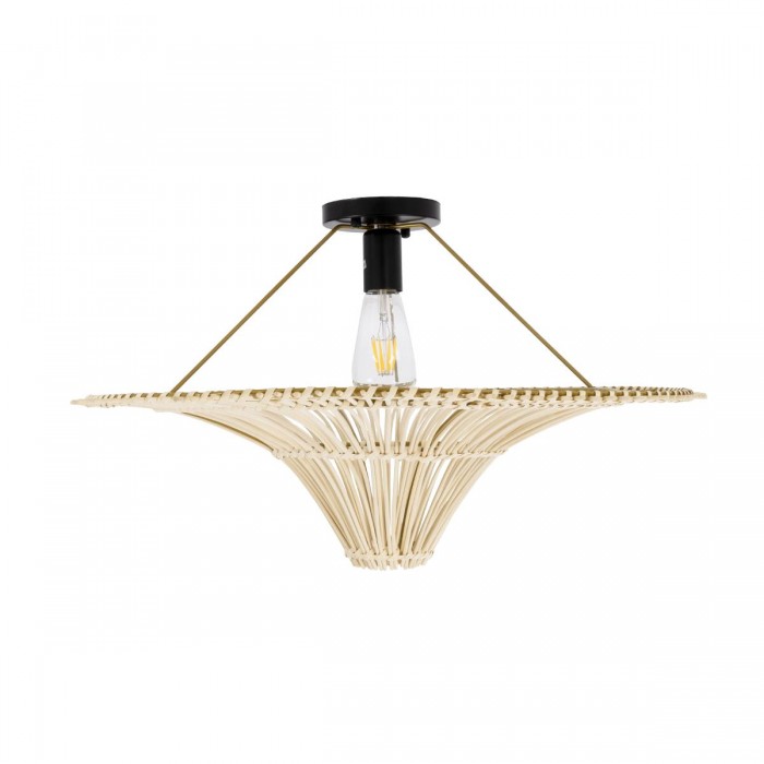 GloboStar® PALERMO 02152 Boho Φωτιστικό Οροφής Μονόφωτο 1 x E27 AC220-240V IP20 - Φ60 x Υ36cm - Μπεζ Ξύλινο Μπαμπού Πλέγμα GloboStar® PALERMO 02152 Boho Φωτιστικό Οροφής Μονόφωτο 1 x E27 AC220-240V IP20 - Φ60 x Υ36cm - Μπεζ Ξύλινο Μπαμπού Πλέγμα