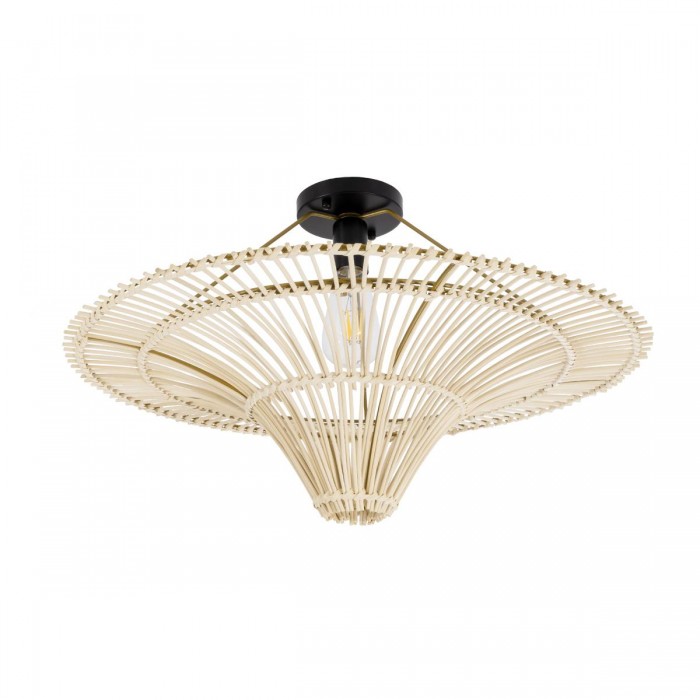 GloboStar® PALERMO 02152 Boho Φωτιστικό Οροφής Μονόφωτο 1 x E27 AC220-240V IP20 - Φ60 x Υ36cm - Μπεζ Ξύλινο Μπαμπού Πλέγμα GloboStar® PALERMO 02152 Boho Φωτιστικό Οροφής Μονόφωτο 1 x E27 AC220-240V IP20 - Φ60 x Υ36cm - Μπεζ Ξύλινο Μπαμπού Πλέγμα