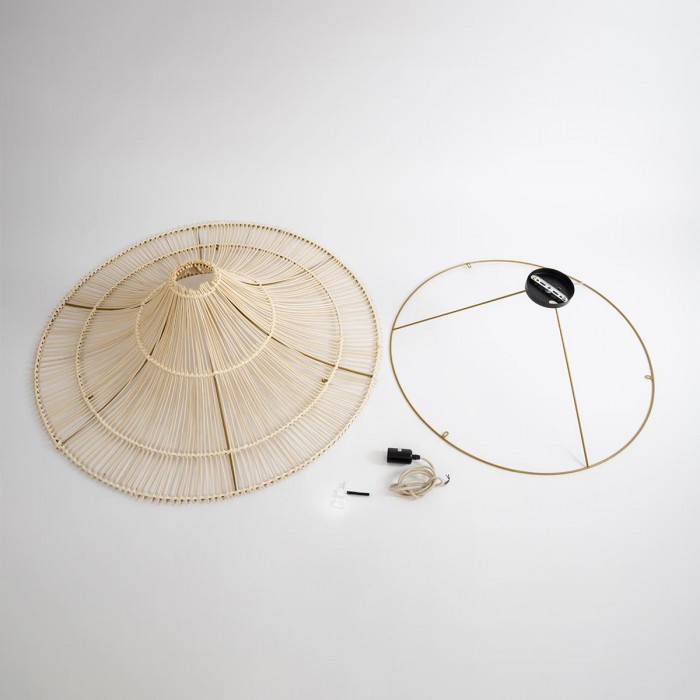 GloboStar® PALERMO 02153 Boho Φωτιστικό Οροφής Μονόφωτο 1 x E27 AC220-240V IP20 - Φ100 x Υ55cm - Μπεζ Ξύλινο Μπαμπού Πλέγμα GloboStar® PALERMO 02153 Boho Φωτιστικό Οροφής Μονόφωτο 1 x E27 AC220-240V IP20 - Φ100 x Υ55cm - Μπεζ Ξύλινο Μπαμπού Πλέγμα