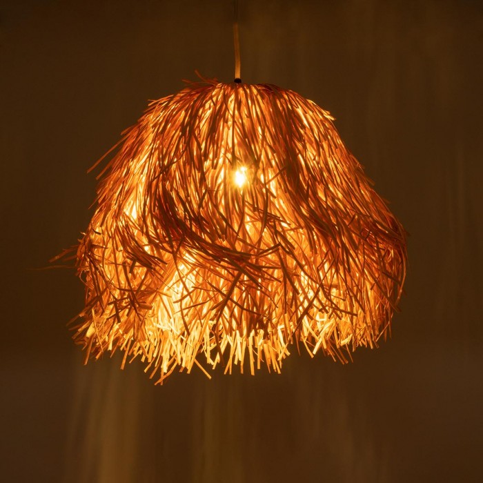 GloboStar® GUADELOUPE 02154 Boho Κρεμαστό Φωτιστικό Πλέγμα Μονόφωτο 1 x E27 IP20 Καφέ Ράφια - Μ50 x Π50 x Υ40cm GloboStar® GUADELOUPE 02154 Boho Κρεμαστό Φωτιστικό Πλέγμα Μονόφωτο 1 x E27 IP20 Καφέ Ράφια - Μ50 x Π50 x Υ40cm