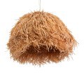 GloboStar® GUADELOUPE 02155 Boho Κρεμαστό Φωτιστικό Πλέγμα Μονόφωτο 1 x E27 IP20 Καφέ Ράφια - Μ80 x Π80 x Υ60cm