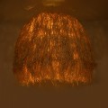 GloboStar® GUADELOUPE 02156 Boho Κρεμαστό Φωτιστικό Καμπάνα Μονόφωτο 1 x E27 IP20 Μπεζ Ράφια - Μ120 x Π120 x Υ100cm