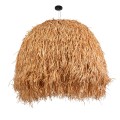 GloboStar® GUADELOUPE 02156 Boho Κρεμαστό Φωτιστικό Καμπάνα Μονόφωτο 1 x E27 IP20 Μπεζ Ράφια - Μ120 x Π120 x Υ100cm