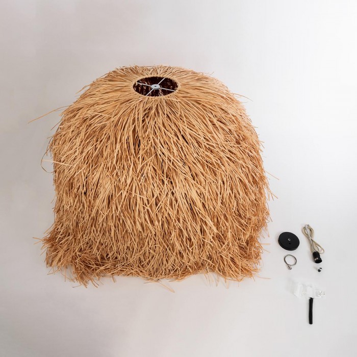 GloboStar® GUADELOUPE 02156 Boho Κρεμαστό Φωτιστικό Καμπάνα Μονόφωτο 1 x E27 IP20 Μπεζ Ράφια - Μ120 x Π120 x Υ100cm GloboStar® GUADELOUPE 02156 Boho Κρεμαστό Φωτιστικό Καμπάνα Μονόφωτο 1 x E27 IP20 Μπεζ Ράφια - Μ120 x Π120 x Υ100cm