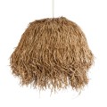 GloboStar® GUADELOUPE 02158 Boho Κρεμαστό Φωτιστικό Πλέγμα Μονόφωτο 1 x E27 IP20 Μπεζ Ράφια - Μ80 x Π80 x Υ60cm