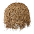 GloboStar® GUADELOUPE 02159 Boho Κρεμαστό Φωτιστικό Πλέγμα Μονόφωτο 1 x E27 IP20 Μπεζ Ράφια - Μ120 x Π120 x Υ100cm
