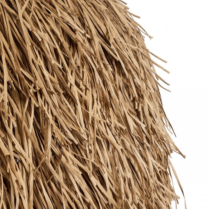 GloboStar® GUADELOUPE 02159 Boho Κρεμαστό Φωτιστικό Πλέγμα Μονόφωτο 1 x E27 IP20 Μπεζ Ράφια - Μ120 x Π120 x Υ100cm