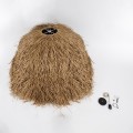 GloboStar® GUADELOUPE 02159 Boho Κρεμαστό Φωτιστικό Πλέγμα Μονόφωτο 1 x E27 IP20 Μπεζ Ράφια - Μ120 x Π120 x Υ100cm