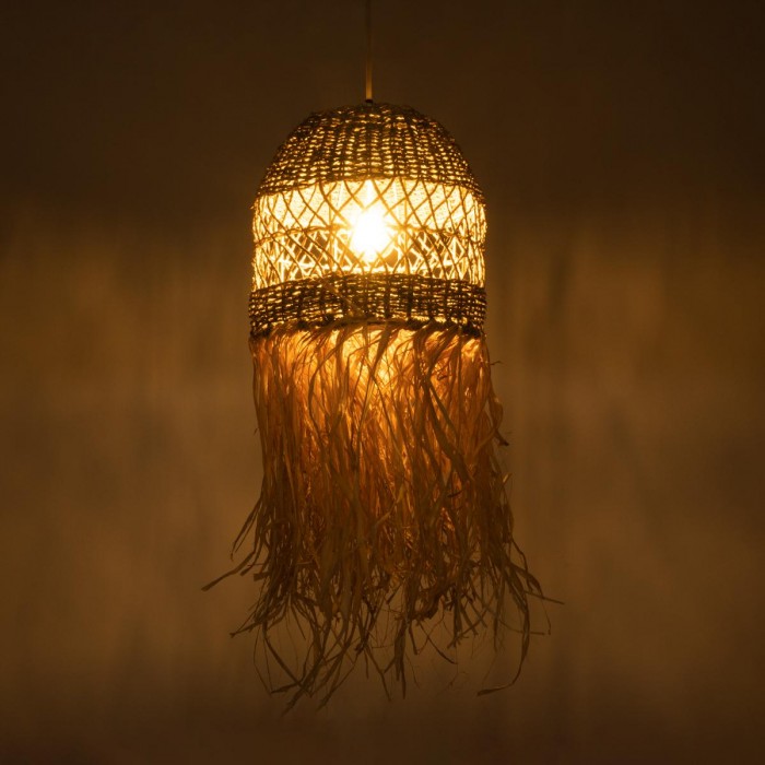 GloboStar® SAINTLUCIA 02160 Boho Κρεμαστό Φωτιστικό Πλέγμα Μονόφωτο 1 x E27 IP20 Καφέ Ράφια - Μ30 x Π30 x Υ90cm GloboStar® SAINTLUCIA 02160 Boho Κρεμαστό Φωτιστικό Πλέγμα Μονόφωτο 1 x E27 IP20 Καφέ Ράφια - Μ30 x Π30 x Υ90cm