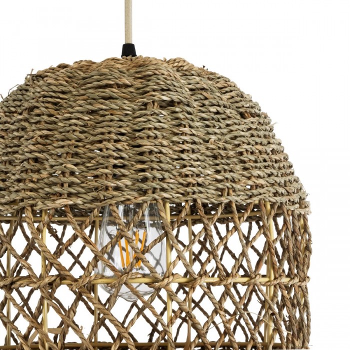 GloboStar® SAINTLUCIA 02160 Boho Κρεμαστό Φωτιστικό Πλέγμα Μονόφωτο 1 x E27 IP20 Καφέ Ράφια - Μ30 x Π30 x Υ90cm GloboStar® SAINTLUCIA 02160 Boho Κρεμαστό Φωτιστικό Πλέγμα Μονόφωτο 1 x E27 IP20 Καφέ Ράφια - Μ30 x Π30 x Υ90cm