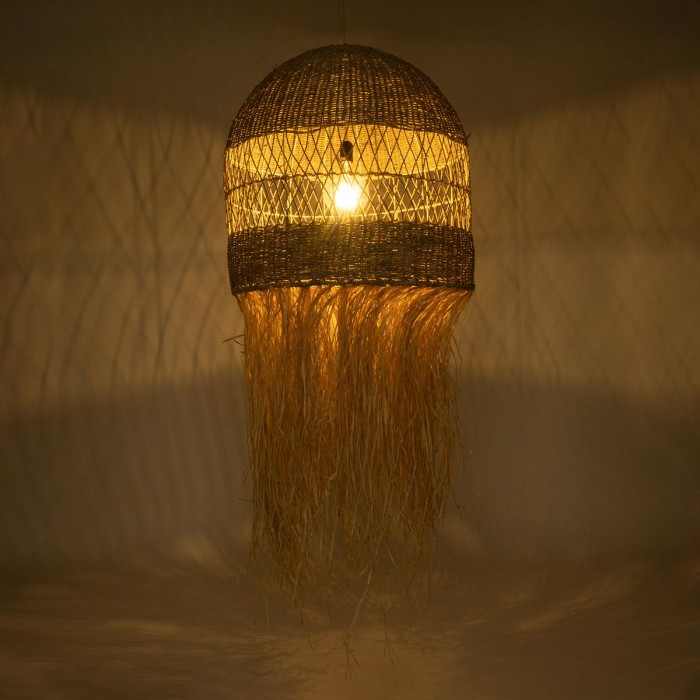 GloboStar® SAINTLUCIA 02161 Boho Κρεμαστό Φωτιστικό Πλεγμα Μονόφωτο 1 x E27 IP20 Μπεζ Ράφια - Μ66 x Π66 x Υ120cm GloboStar® SAINTLUCIA 02161 Boho Κρεμαστό Φωτιστικό Πλεγμα Μονόφωτο 1 x E27 IP20 Μπεζ Ράφια - Μ66 x Π66 x Υ120cm