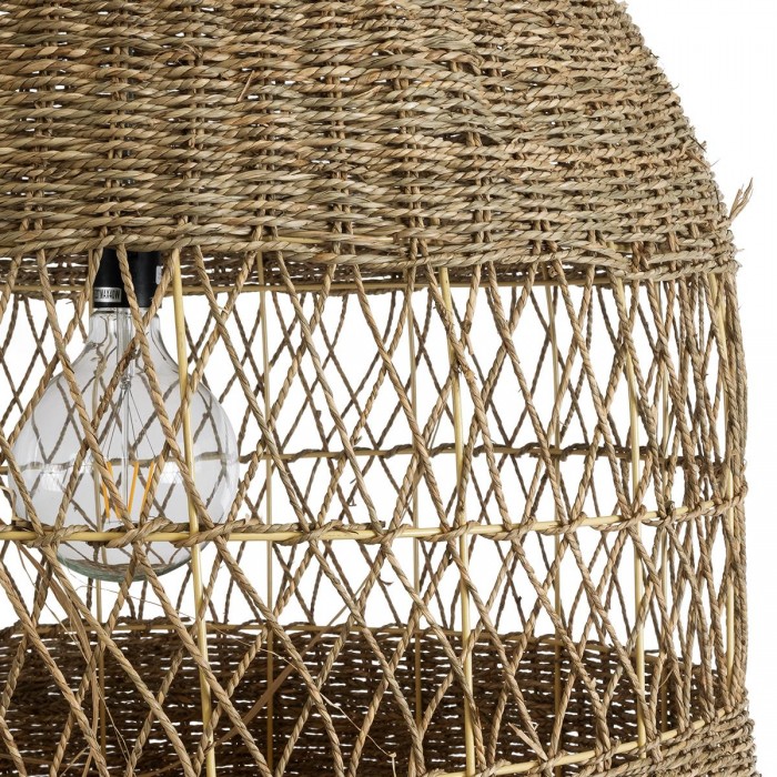 GloboStar® SAINTLUCIA 02161 Boho Κρεμαστό Φωτιστικό Πλεγμα Μονόφωτο 1 x E27 IP20 Μπεζ Ράφια - Μ66 x Π66 x Υ120cm GloboStar® SAINTLUCIA 02161 Boho Κρεμαστό Φωτιστικό Πλεγμα Μονόφωτο 1 x E27 IP20 Μπεζ Ράφια - Μ66 x Π66 x Υ120cm
