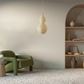 GloboStar® KINGSTOWN 02168 Boho Κρεμαστό Φωτιστικό Οροφής Μονόφωτο 1 x E27 AC220-240V IP20 - Φ30 x Υ60cm - Μπεζ Ξύλινο Μπαμπού Πλέγμα