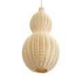 GloboStar® KINGSTOWN 02168 Boho Κρεμαστό Φωτιστικό Οροφής Μονόφωτο 1 x E27 AC220-240V IP20 - Φ30 x Υ60cm - Μπεζ Ξύλινο Μπαμπού Πλέγμα