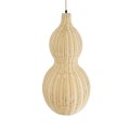 GloboStar® KINGSTOWN 02168 Boho Κρεμαστό Φωτιστικό Οροφής Μονόφωτο 1 x E27 AC220-240V IP20 - Φ30 x Υ60cm - Μπεζ Ξύλινο Μπαμπού Πλέγμα