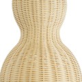 GloboStar® KINGSTOWN 02168 Boho Κρεμαστό Φωτιστικό Οροφής Μονόφωτο 1 x E27 AC220-240V IP20 - Φ30 x Υ60cm - Μπεζ Ξύλινο Μπαμπού Πλέγμα