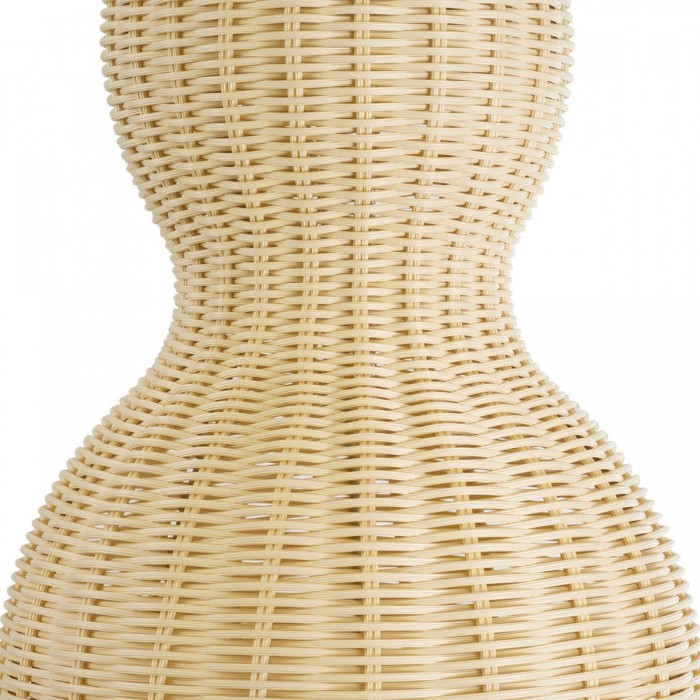 GloboStar® KINGSTOWN 02168 Boho Κρεμαστό Φωτιστικό Οροφής Μονόφωτο 1 x E27 AC220-240V IP20 - Φ30 x Υ60cm - Μπεζ Ξύλινο Μπαμπού Πλέγμα