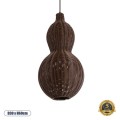 GloboStar® KINGSTOWN 02169 Boho Κρεμαστό Φωτιστικό Οροφής Μονόφωτο 1 x E27 AC220-240V IP20 - Φ30 x Υ60cm - Καφέ Ξύλινο Μπαμπού Πλέγμα