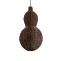 GloboStar® KINGSTOWN 02169 Boho Κρεμαστό Φωτιστικό Οροφής Μονόφωτο 1 x E27 AC220-240V IP20 - Φ30 x Υ60cm - Καφέ Ξύλινο Μπαμπού Πλέγμα