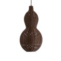 GloboStar® KINGSTOWN 02169 Boho Κρεμαστό Φωτιστικό Οροφής Μονόφωτο 1 x E27 AC220-240V IP20 - Φ30 x Υ60cm - Καφέ Ξύλινο Μπαμπού Πλέγμα