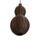 GloboStar® KINGSTOWN 02169 Boho Κρεμαστό Φωτιστικό Οροφής Μονόφωτο 1 x E27 AC220-240V IP20 - Φ30 x Υ60cm - Καφέ Ξύλινο Μπαμπού Πλέγμα