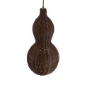 GloboStar® KINGSTOWN 02169 Boho Κρεμαστό Φωτιστικό Οροφής Μονόφωτο 1 x E27 AC220-240V IP20 - Φ30 x Υ60cm - Καφέ Ξύλινο Μπαμπού Πλέγμα