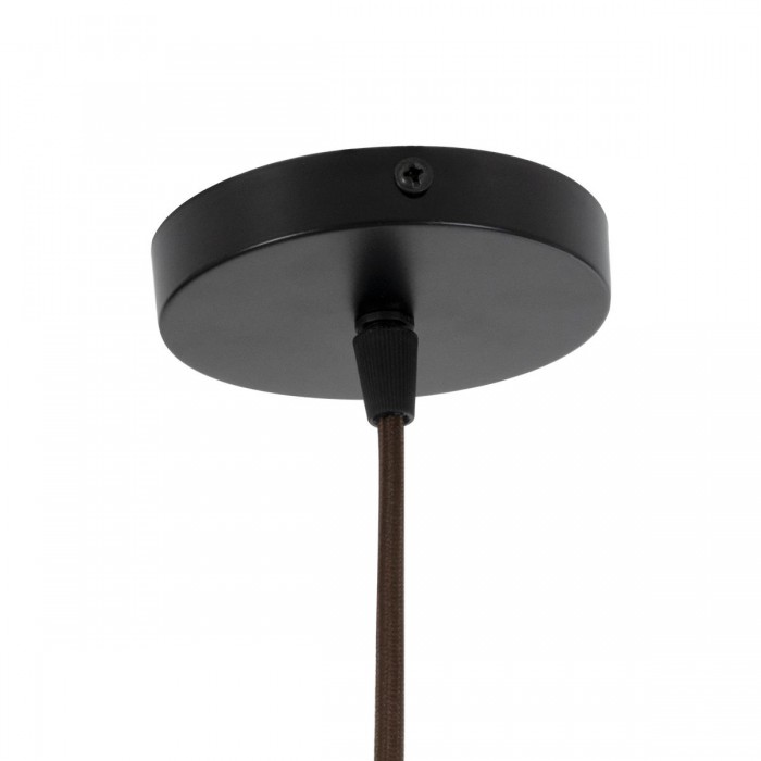 GloboStar® KINGSTOWN 02169 Boho Κρεμαστό Φωτιστικό Οροφής Μονόφωτο 1 x E27 AC220-240V IP20 - Φ30 x Υ60cm - Καφέ Ξύλινο Μπαμπού Πλέγμα