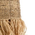 GloboStar® PORTOFERRAIO 02170 Boho Κρεμαστό Φωτιστικό Πλέγμα Μονόφωτο 1 x E27 IP20 Μπεζ Ράφια - Μ30 x Π30 x Υ70cm