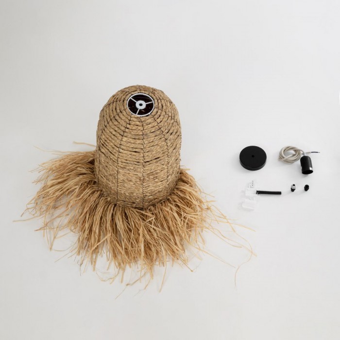 GloboStar® PORTOFERRAIO 02170 Boho Κρεμαστό Φωτιστικό Πλέγμα Μονόφωτο 1 x E27 IP20 Μπεζ Ράφια - Μ30 x Π30 x Υ70cm GloboStar® PORTOFERRAIO 02170 Boho Κρεμαστό Φωτιστικό Πλέγμα Μονόφωτο 1 x E27 IP20 Μπεζ Ράφια - Μ30 x Π30 x Υ70cm