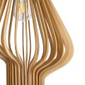 GloboStar® MIHIRO 02172 Boho Κρεμαστό Φωτιστικό Οροφής Μονόφωτο 1 x E27 AC220-240V IP20 - Φ32 x Υ56cm - Καφέ Ξύλινο Πλέγμα
