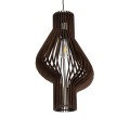 GloboStar® MIHIRO 02173 Boho Κρεμαστό Φωτιστικό Οροφής Μονόφωτο 1 x E27 AC220-240V IP20 - Φ32 x Υ56cm - Καφέ Σκούρο Ξύλινο Πλέγμα