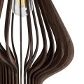 GloboStar® MIHIRO 02173 Boho Κρεμαστό Φωτιστικό Οροφής Μονόφωτο 1 x E27 AC220-240V IP20 - Φ32 x Υ56cm - Καφέ Σκούρο Ξύλινο Πλέγμα