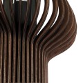 GloboStar® MIHIRO 02175 Boho Φωτιστικό Τοίχου - Απλίκα Μονόφωτο 1 x E27 AC 220-240V IP20 - Μ25 x Π13 x Υ40cm - Καφέ Σκούρο Ξύλινο Πλέγμα