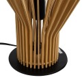 GloboStar® MIHIRO 02176 Boho Επιτραπέζιο Φωτιστικό Πορτατίφ Μονόφωτο 1 x E27 IP20 Καφέ Ξύλο με Μαύρο Μέταλλο - Μ33 x Π33 x Υ57cm