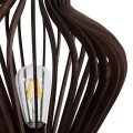 GloboStar® MIHIRO 02177 Boho Επιτραπέζιο Φωτιστικό Πορτατίφ Μονόφωτο 1 x E27 IP20 Καφέ Ξύλο με Μαύρο Μέταλλο - Μ33 x Π33 x Υ57cm