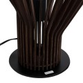 GloboStar® MIHIRO 02177 Boho Επιτραπέζιο Φωτιστικό Πορτατίφ Μονόφωτο 1 x E27 IP20 Καφέ Ξύλο με Μαύρο Μέταλλο - Μ33 x Π33 x Υ57cm