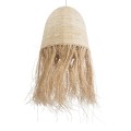 GloboStar® AREMBEPE 02179 Boho Κρεμαστό Φωτιστικό Πλέγμα Μονόφωτο 1 x E27 IP20 Μπεζ Ράφια - Μ60 x Π60 x Υ130cm