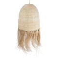 GloboStar® AREMBEPE 02179 Boho Κρεμαστό Φωτιστικό Πλέγμα Μονόφωτο 1 x E27 IP20 Μπεζ Ράφια - Μ60 x Π60 x Υ130cm