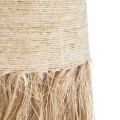 GloboStar® AREMBEPE 02179 Boho Κρεμαστό Φωτιστικό Πλέγμα Μονόφωτο 1 x E27 IP20 Μπεζ Ράφια - Μ60 x Π60 x Υ130cm