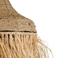 GloboStar® PORTOFERRAIO 02185 Boho Κρεμαστό Φωτιστικό Πλέγμα Μονόφωτο 1 x E27 IP20 Μπεζ Ράφια - Μ50 x Π50 x Υ80cm